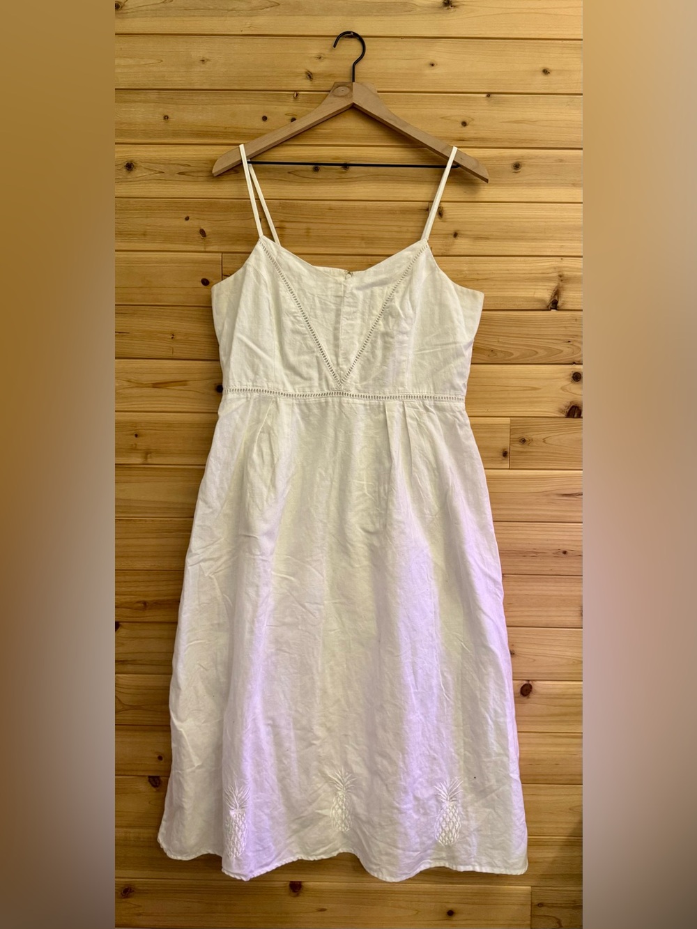 Great Plains Large Linen Blend Midi Dress Pineapple Summer Bride Wedding Beach